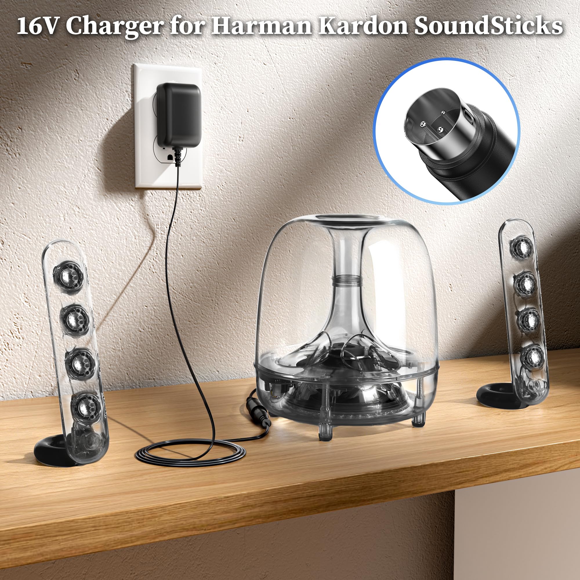 H*u様 ジャンク harman/kardon スピーカー Amazon.com: 16V Charger for Harman Kardon SoundSticks I II III